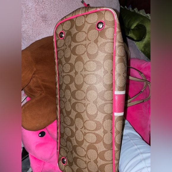 Coach Brown and Pink Signature Tote Bag one of a kind bag - Picture 8 of 12